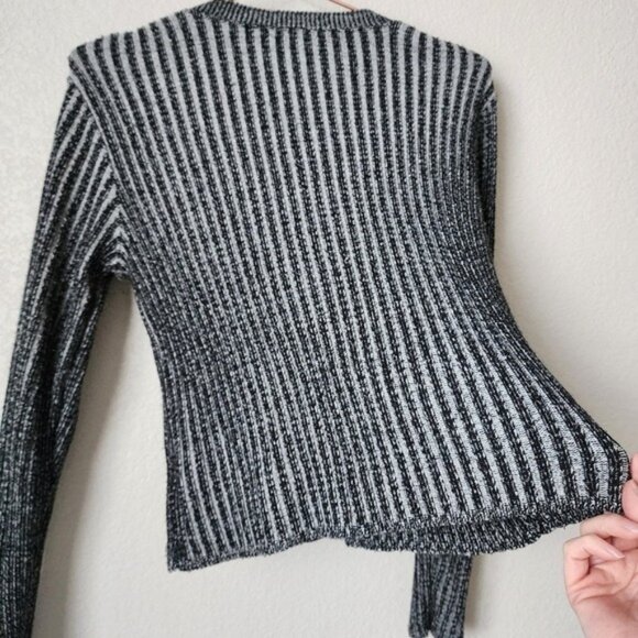 SILVER TAB BY LEVIS x Y2K cropped ribbed long sleeve sweater Dark Academia L - Picture 5 of 8